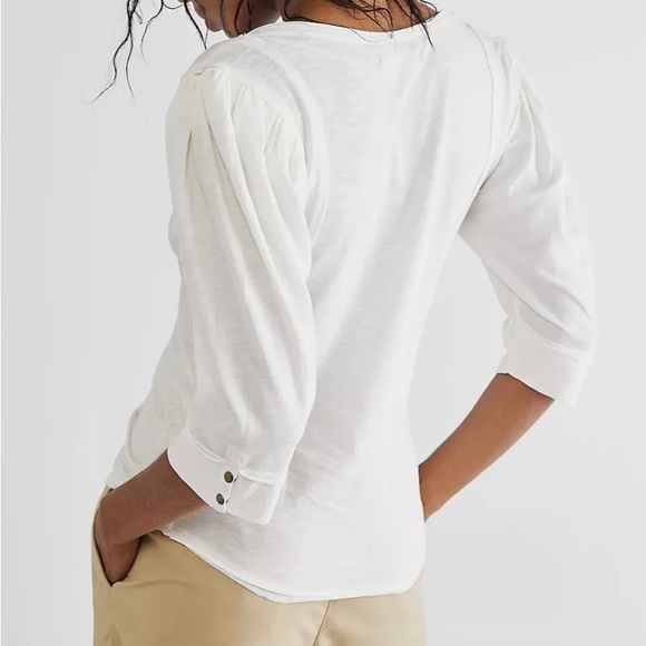 We The Free 3/4 Length Puff Sleeve Henley - Picture 2 of 6